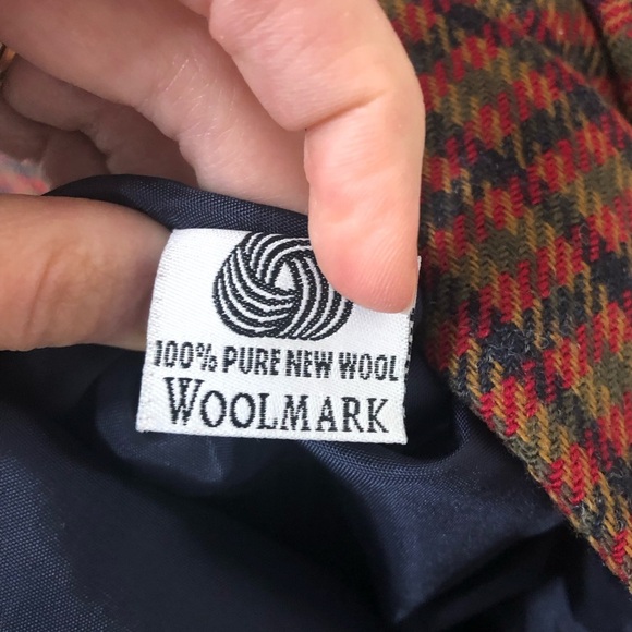 VTG Pendleton Women's Brown Blue Plaid Wool Blazer Jacket - Sz Large - Picture 6 of 7